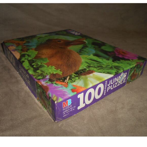 Vintage 1996 Cute Bunny Rabbit Milton Bradley Junior Puzzle 4828-17 Complete - Picture 6 of 9